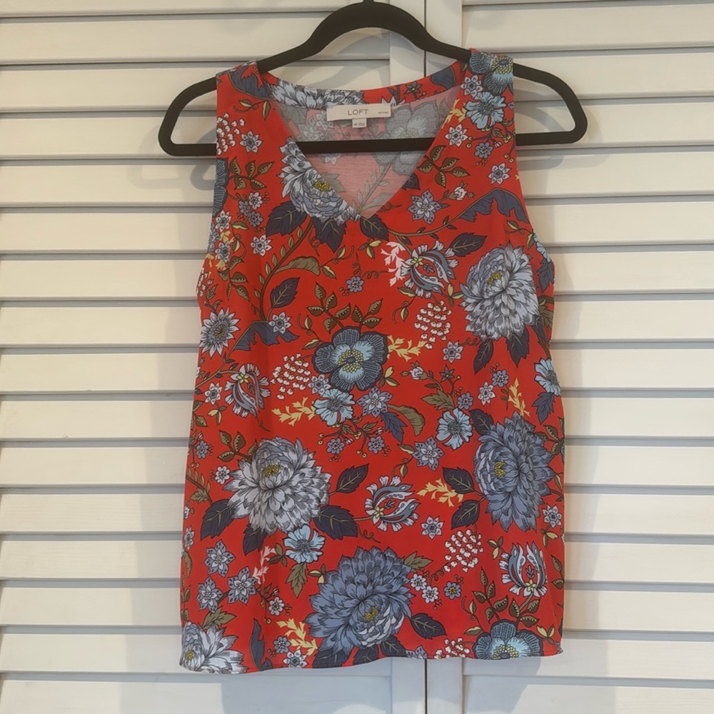 Loft Sleeveless Mixed Media Top
